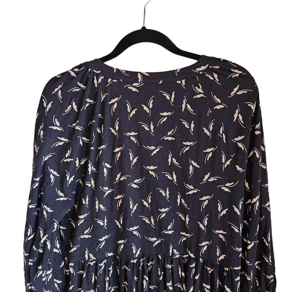 Anthropologie Maeve Shirt Women's XL Black Winona Babydoll Tunic Butterfly Print - Picture 11 of 12
